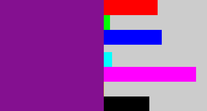 Hex color #841090 - purple