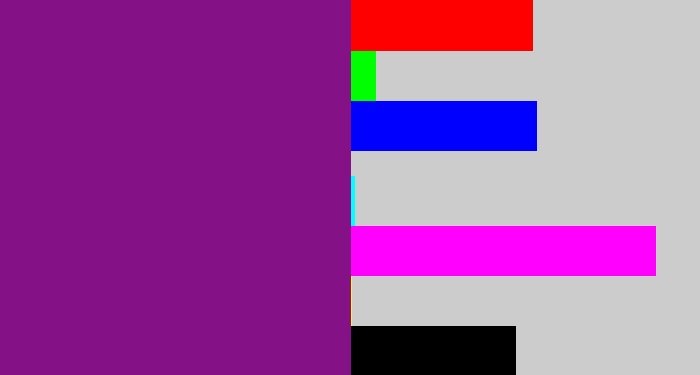 Hex color #841286 - darkish purple