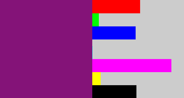 Hex color #841378 - darkish purple