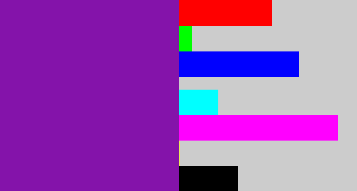 Hex color #8413aa - purple