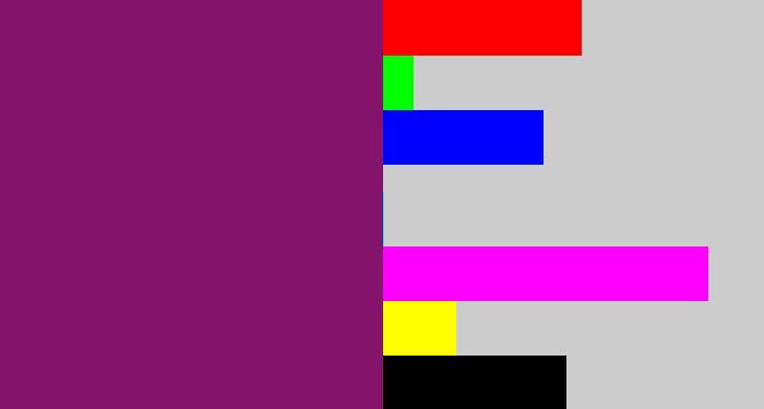 Hex color #84146b - darkish purple