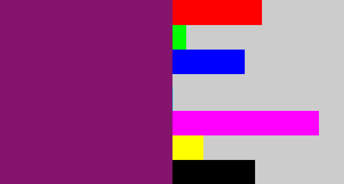 Hex color #84146c - darkish purple