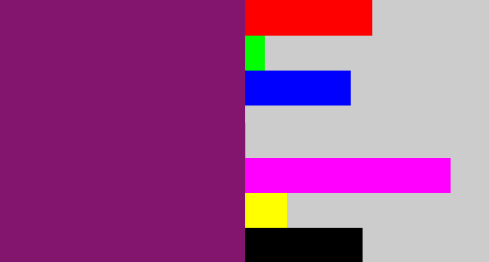 Hex color #84156e - darkish purple