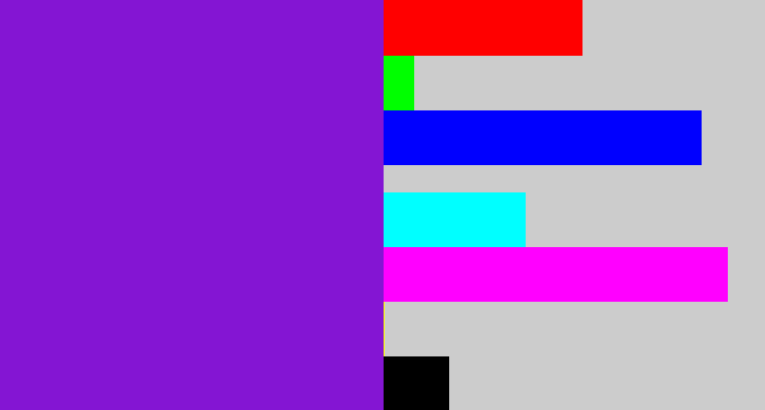 Hex color #8415d3 - violet