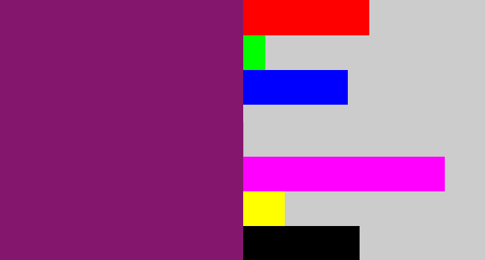 Hex color #84166d - darkish purple