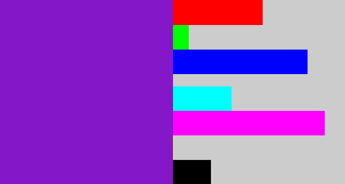 Hex color #8417c7 - purple/blue