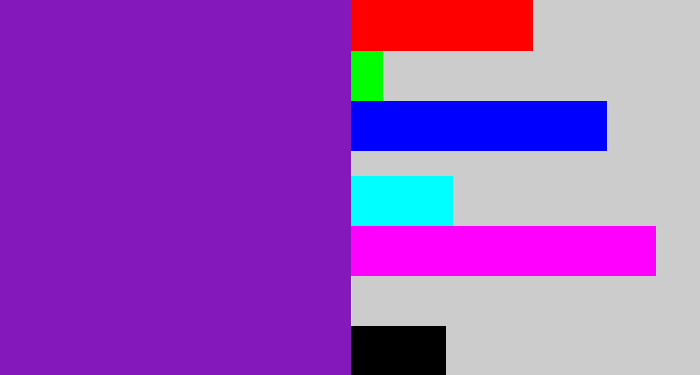 Hex color #8418ba - purple