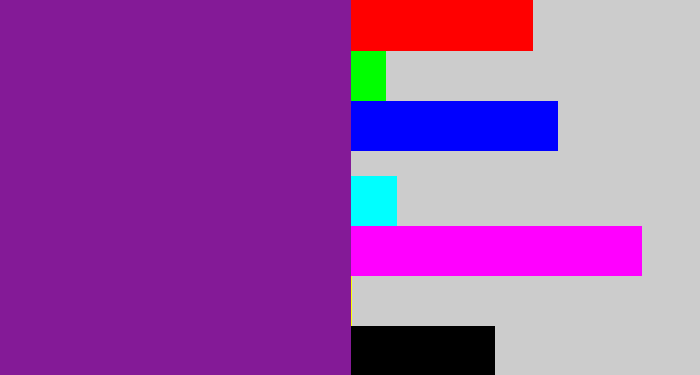 Hex color #841a97 - purple