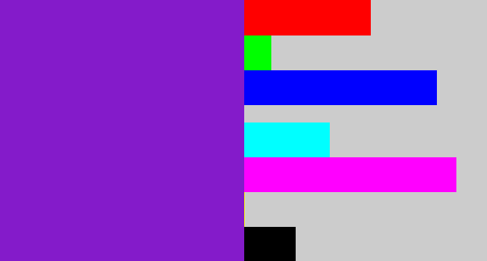 Hex color #841bca - purple/blue