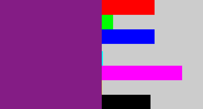 Hex color #841c85 - darkish purple