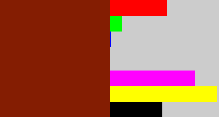 Hex color #841d02 - brick red