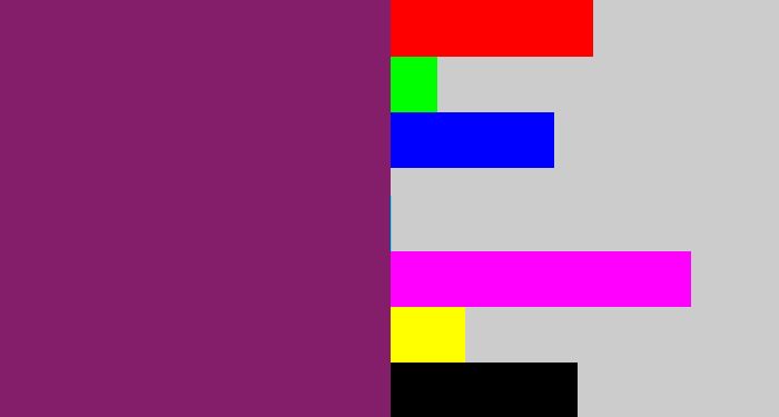 Hex color #841e6b - darkish purple