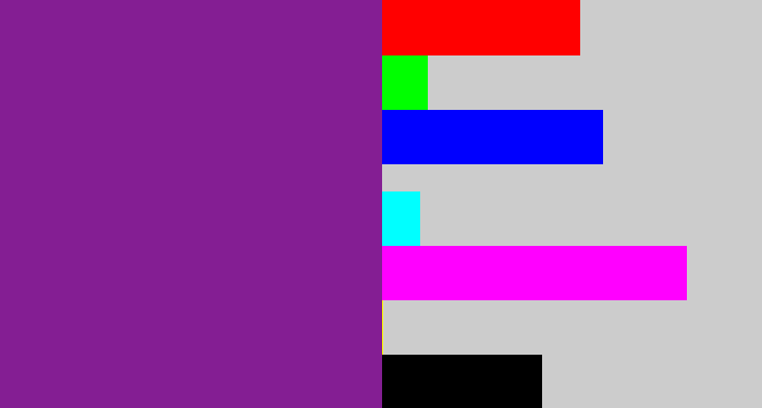 Hex color #841e93 - purple