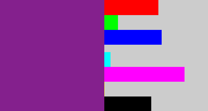Hex color #84208d - purple