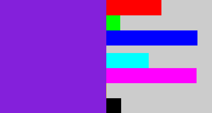 Hex color #8420db - violet