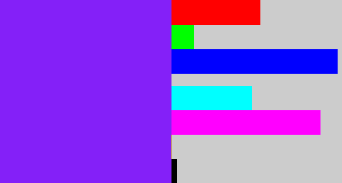 Hex color #8420f8 - violet