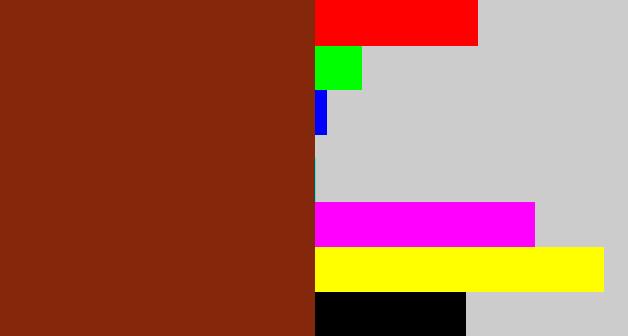 Hex color #84270a - reddish brown