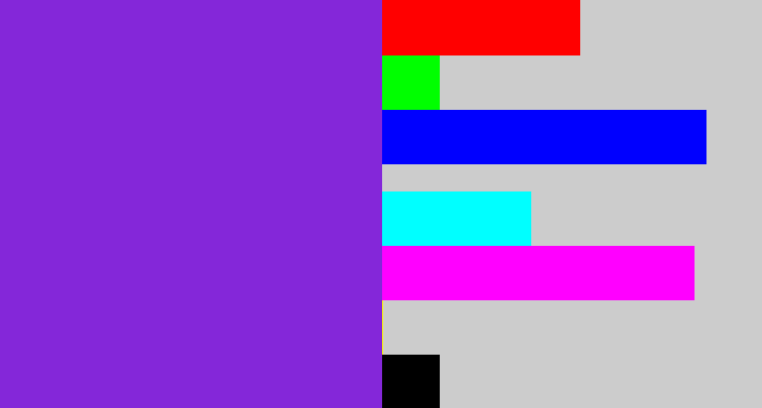 Hex color #8427d9 - bluish purple