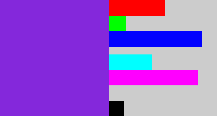 Hex color #8428db - bluish purple