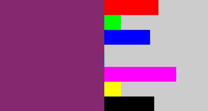 Hex color #84296f - darkish purple