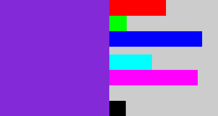 Hex color #8429d8 - bluish purple