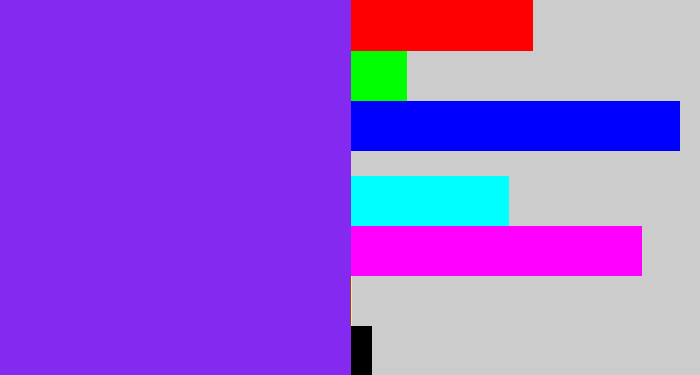 Hex color #8429ef - bluish purple
