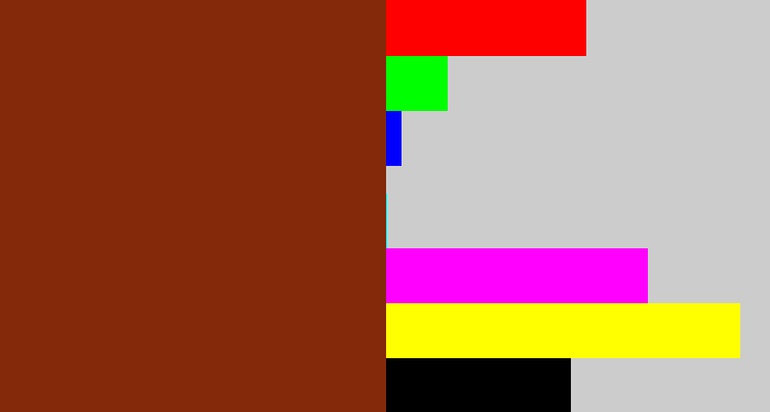 Hex color #842a0a - reddish brown