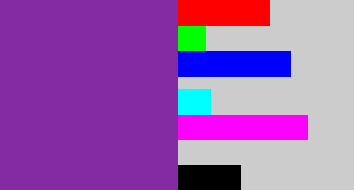 Hex color #842aa2 - purple