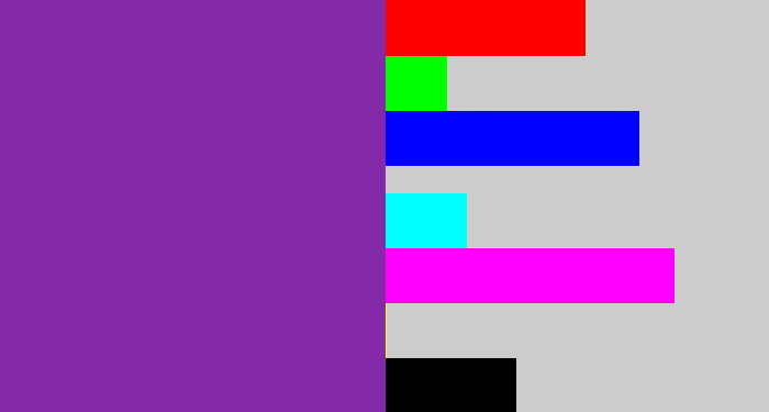 Hex color #842aa8 - purple