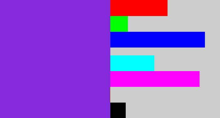 Hex color #842adb - bluish purple