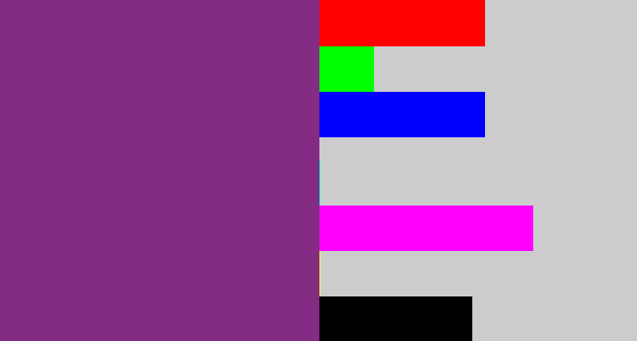 Hex color #842b84 - warm purple