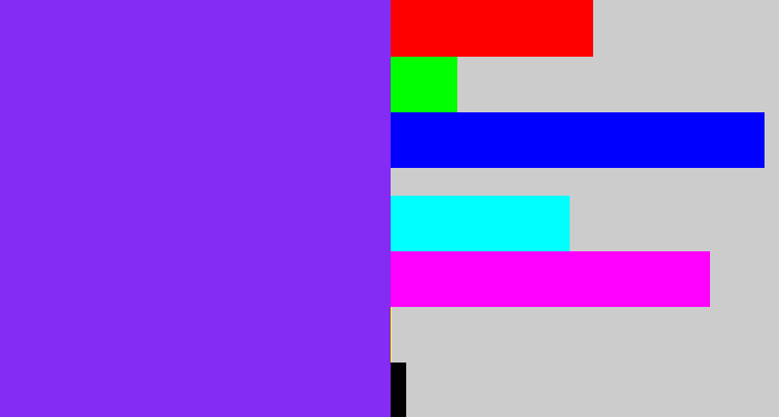 Hex color #842bf4 - bluish purple