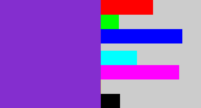 Hex color #842ecf - bluish purple