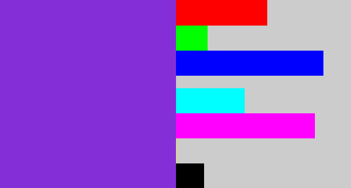 Hex color #842ed7 - bluish purple