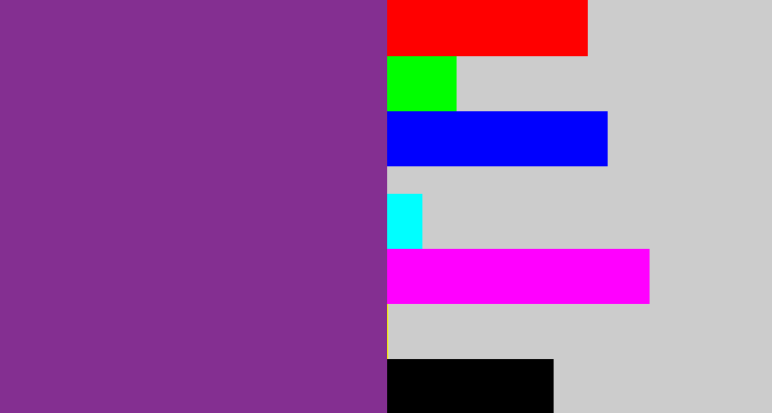 Hex color #842f91 - warm purple