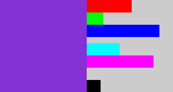 Hex color #8431d5 - bluish purple