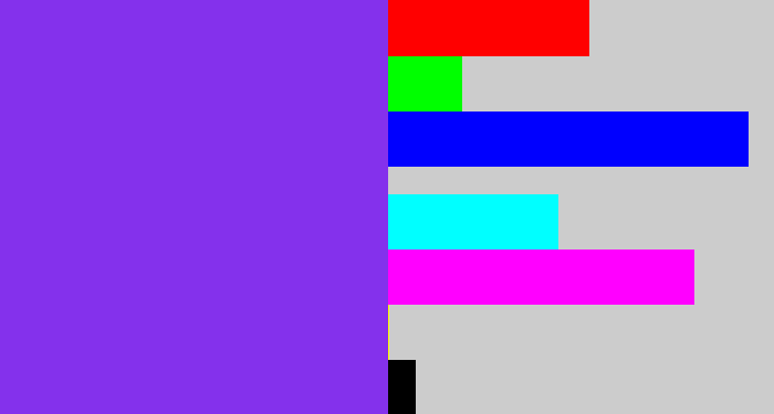 Hex color #8431ec - bluish purple