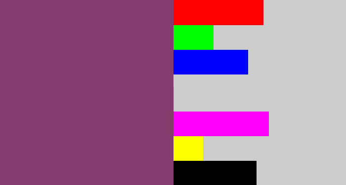 Hex color #843b6e - bruise