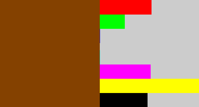 Hex color #844100 - rust brown