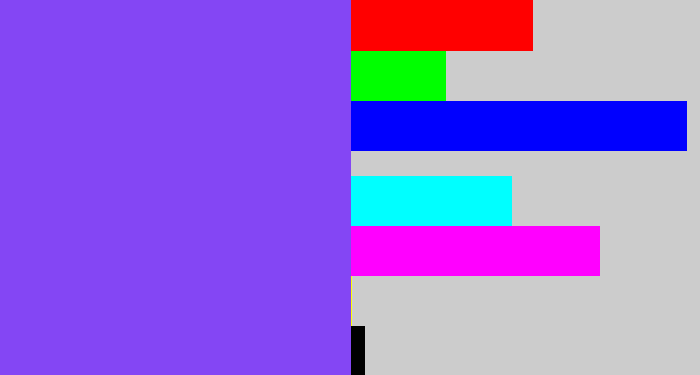Hex color #8446f4 - purpley
