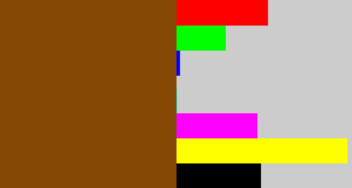Hex color #844704 - medium brown