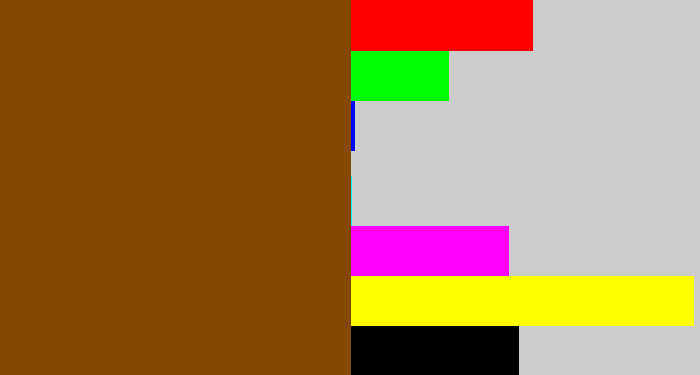 Hex color #844803 - medium brown