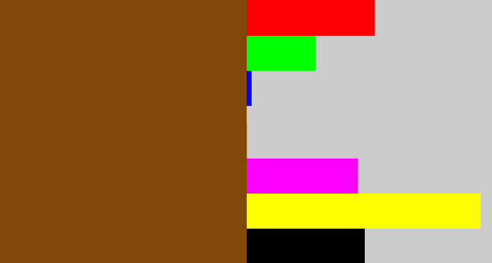Hex color #844806 - medium brown