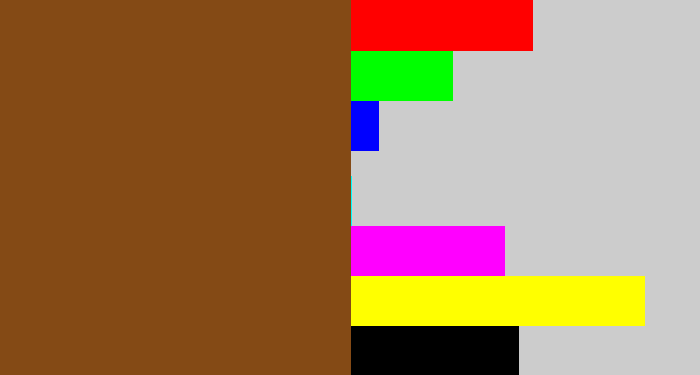 Hex color #844a15 - medium brown