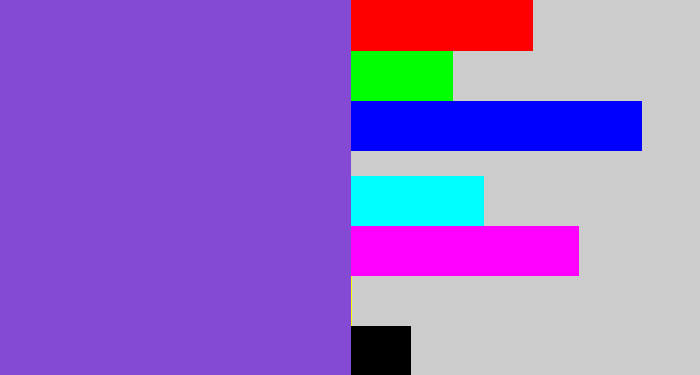 Hex color #844ad4 - purpley