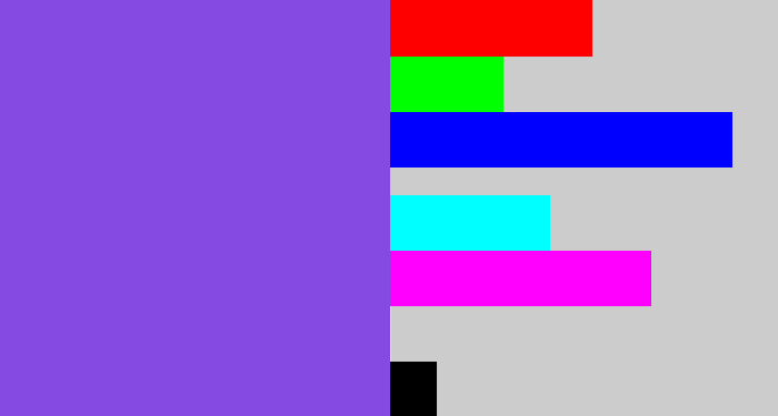 Hex color #844ae1 - purpley