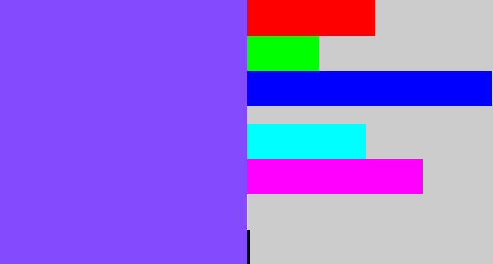 Hex color #844afd - purpley