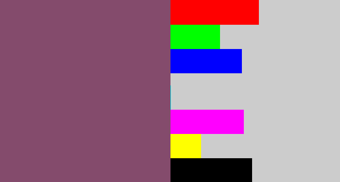 Hex color #844b6c - dark mauve