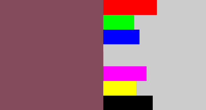 Hex color #844c5a - dark mauve