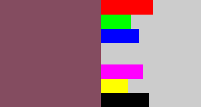 Hex color #844c60 - dark mauve